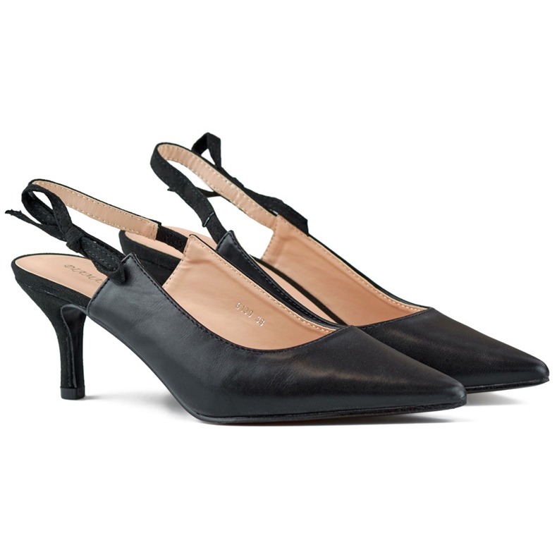 Elegantní černé lodičky s otevřeným podpatkem černá Elegantní černé lodičky s otevřeným podpatkem černá