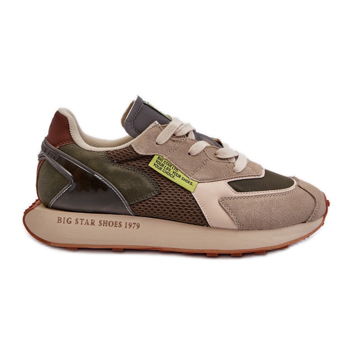 Sportovní obuv Pánské tenisky Memory Foam System Big Star NN174345 Khaki zelená