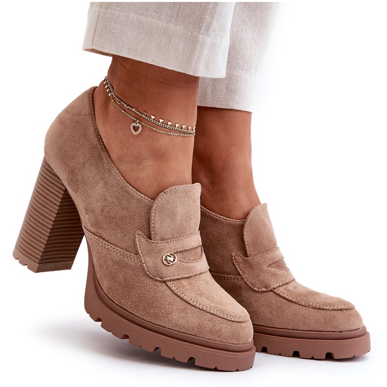 Evento Dámské eko semišové boty na vysokém podpatku béžové Larmaves béžový Evento Dámské eko semišové boty na vysokém podpatku béžové Larmaves béžový