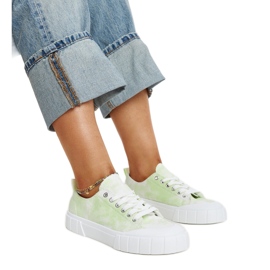 Světle zelené látkové tenisky Jerina zelený