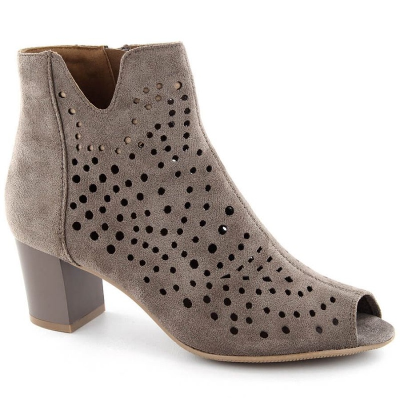 Semišové kotníkové boty Jezzi W JEZ429B, hnědé hnědý