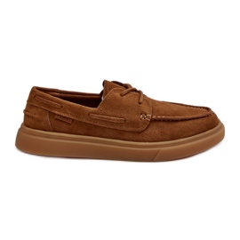 Semišové pánské mokasíny Brogues Big Star NN174198 Camel hnědý Semišové pánské mokasíny Brogues Big Star NN174198 Camel hnědý