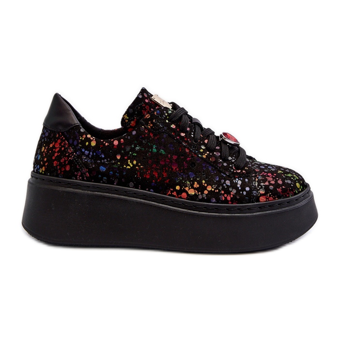 Kožené tenisky na platformě Maciejka 6191S-01 Black vícebarevný