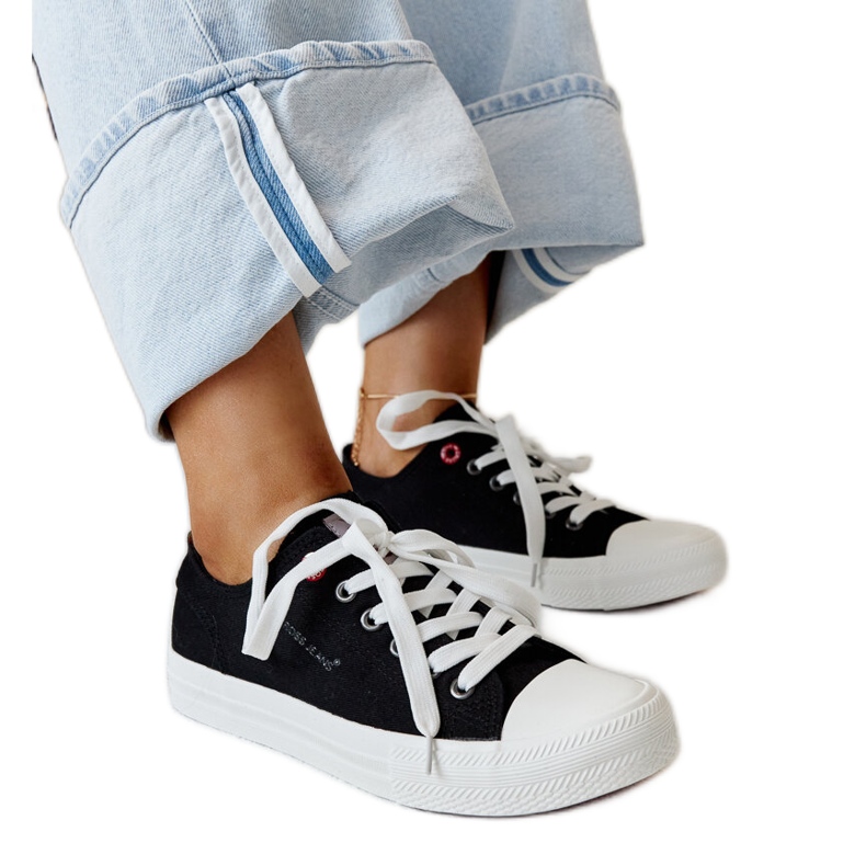 Černé látkové dámské tenisky Cross Jeans černá