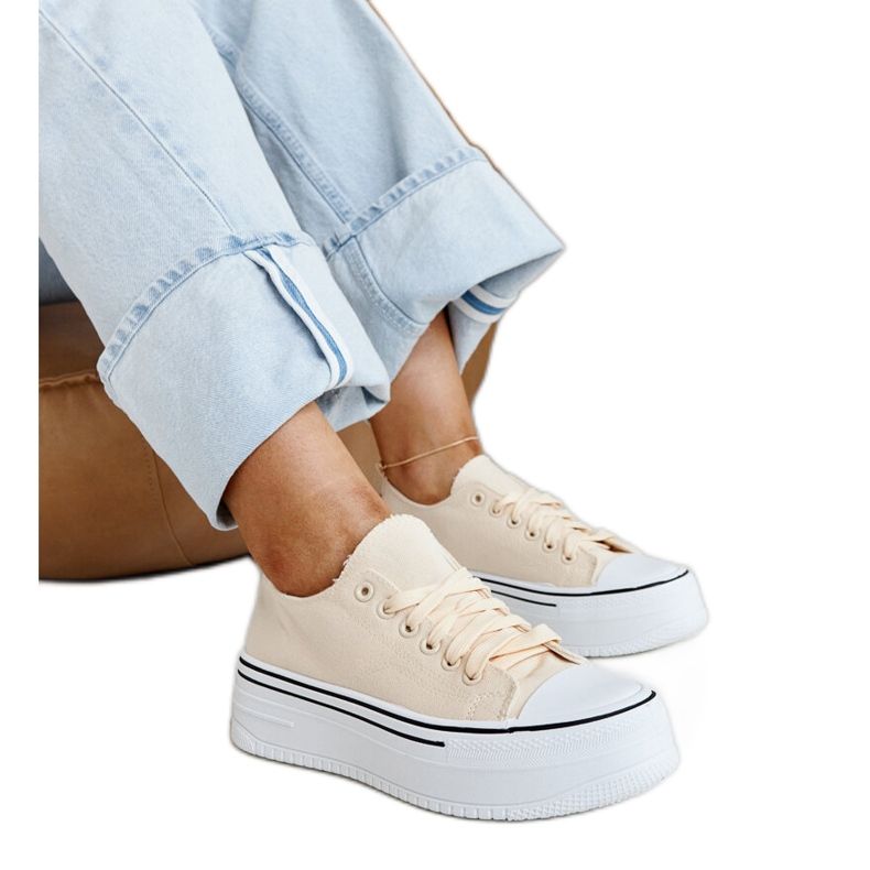 Světle béžové tenisky se silnou podrážkou Bahira béžový