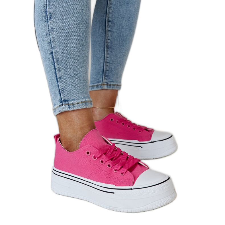 Tmavě růžové tenisky Bahira se silnou podrážkou růžový