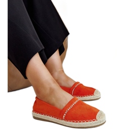 Oranžové espadrilky s kamínky Abia oranžový Oranžové espadrilky s kamínky Abia oranžový