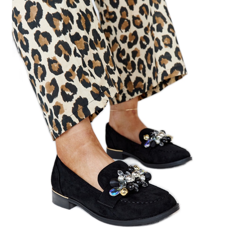 Černé mokasíny s dekoracemi Dahera černá