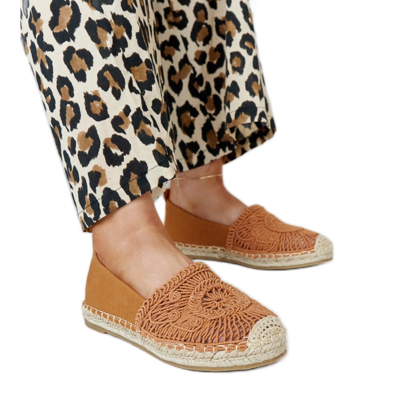 Hnědé espadrilky s Kalba výšivkou hnědý