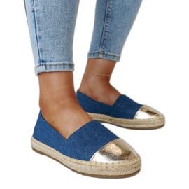 Modré a zlaté lesklé espadrilky Surana modrý