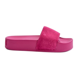 Dámské semišové skluzavky na platformě Big Star NN274A672 Fuchsia růžový