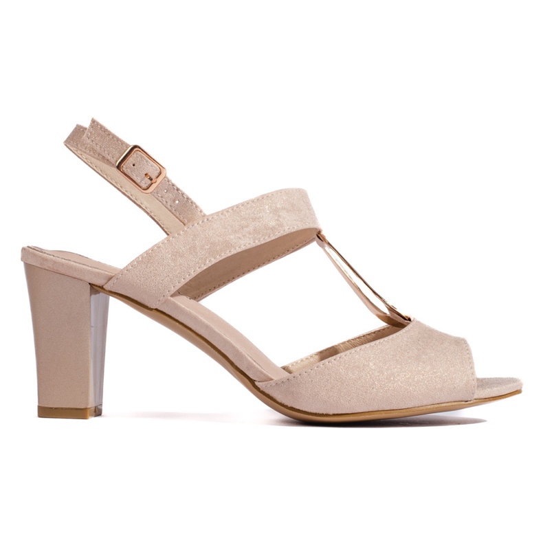 Goodin Dámské zlaté sandály na vysokém podpatku zlatý