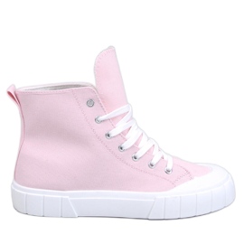 Plátěné vysoké tenisky Rogers Pink růžový