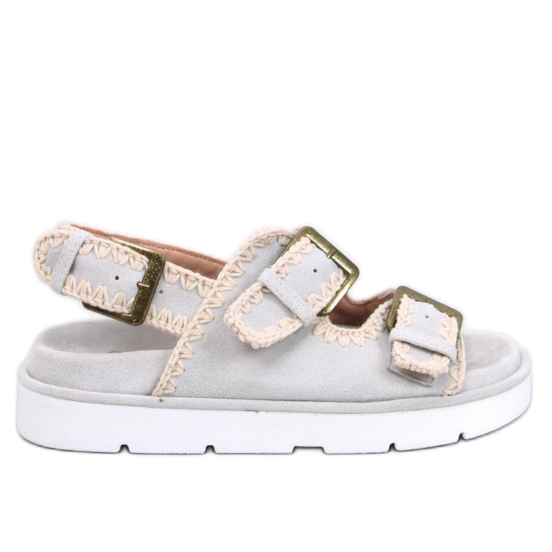 Šedé sandály na platformě Badey šedá