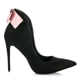 Vices Semišové Podpatky S Mašlí černý