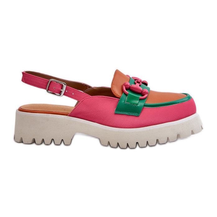 S.Barski Dámské sandály na plochém podpatku s ozdobou oranžová D&amp;A MR38-656 oranžový