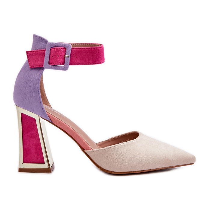 Semišové lodičky na vysokém podpatku Multicolor Lodho vícebarevný