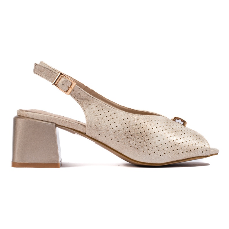 Goodin Elegantní zlaté sandály na vysokém podpatku zlatý