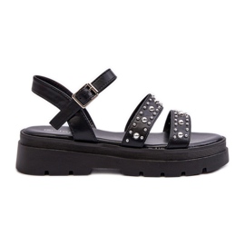 Dámské zdobené sandály Eko kůže černá Arcida černý