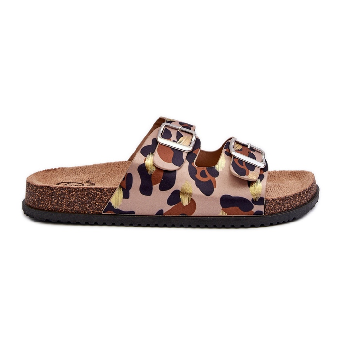 Béžové a hnědé dámské žabky s přezkami Oliena béžový