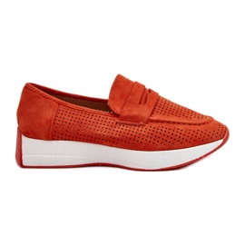 Dámské mokasíny na platformě Eco Suede, oranžová Inesqua pomerančový
