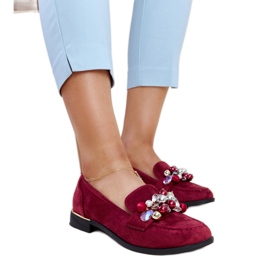 Vínové mokasíny s dekoracemi Dahera červené
