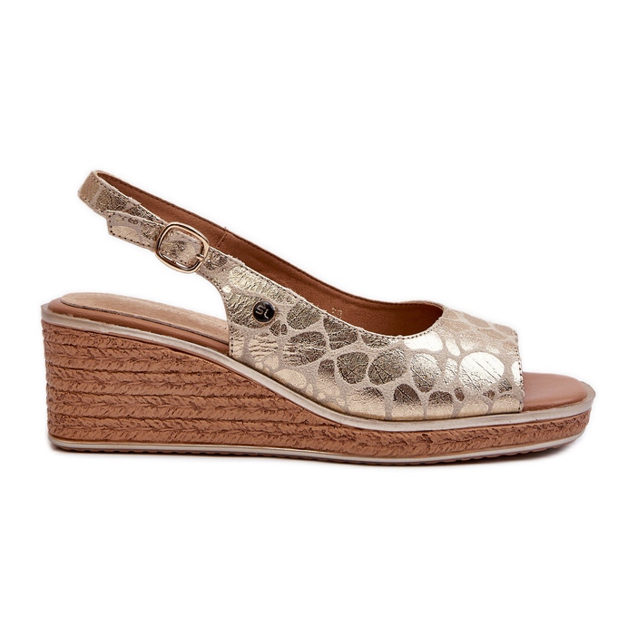 Dámské sandály Sergio Leone SK301 na zlatém klínu zlatý
