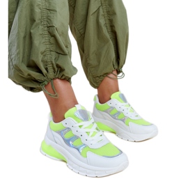 Bílé a zelené tenisky se silnou podrážkou Matea bílý