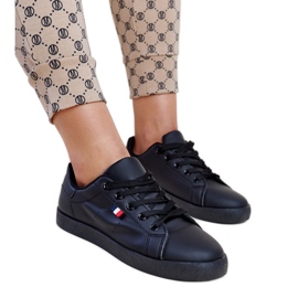 Černé eko kožené tenisky Gioya černý