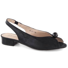 Dámské sandály na nízkém podpatku, černé, T.Sokolski 136 černá