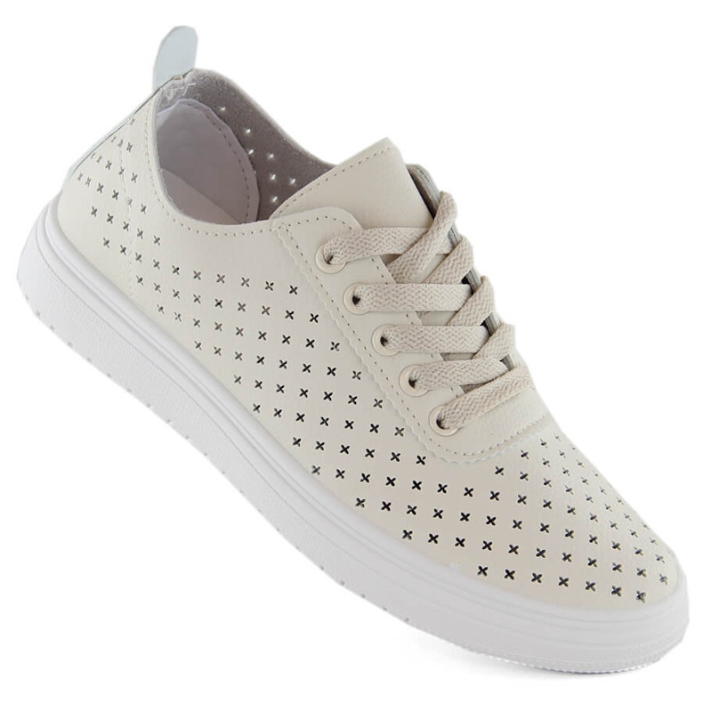 Dámská prolamovaná sportovní obuv, béžová Sabatina 0819 béžový