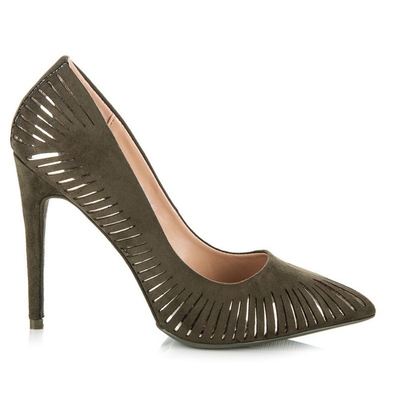 Seastar Lesklé semišové lodičky zelená