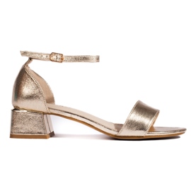 Goodin Dámské zlaté sandály na vysokém podpatku zlatý