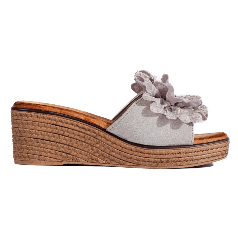 Šedé semišové muly šedá