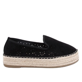 Prolamované espadrilky Rigois Black černý