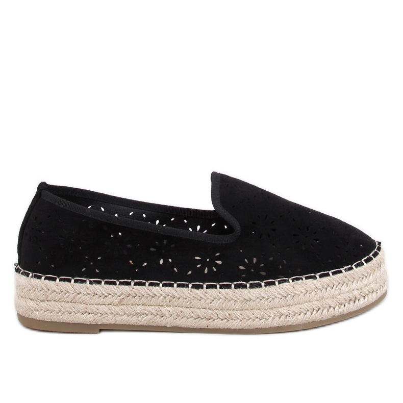 Prolamované espadrilky Rigois Black černá