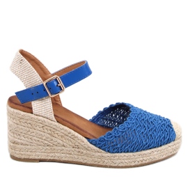 Modré espadrilkové sandály na klínku Morelli modrý Modré espadrilkové sandály na klínku Morelli modrý