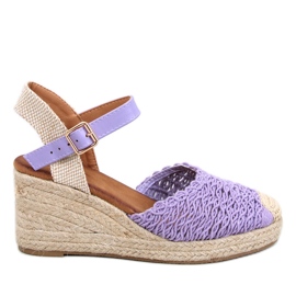 Morelli LT.PURPLE espadrille sandály na klínku fialová