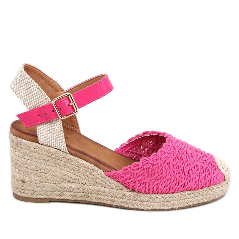 Morelli Fuchsia espadrille sandály na klínku růžový Morelli Fuchsia espadrille sandály na klínku růžový