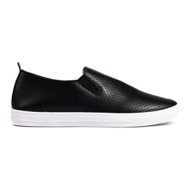 Prolamované slip-on tenisky, černé černý