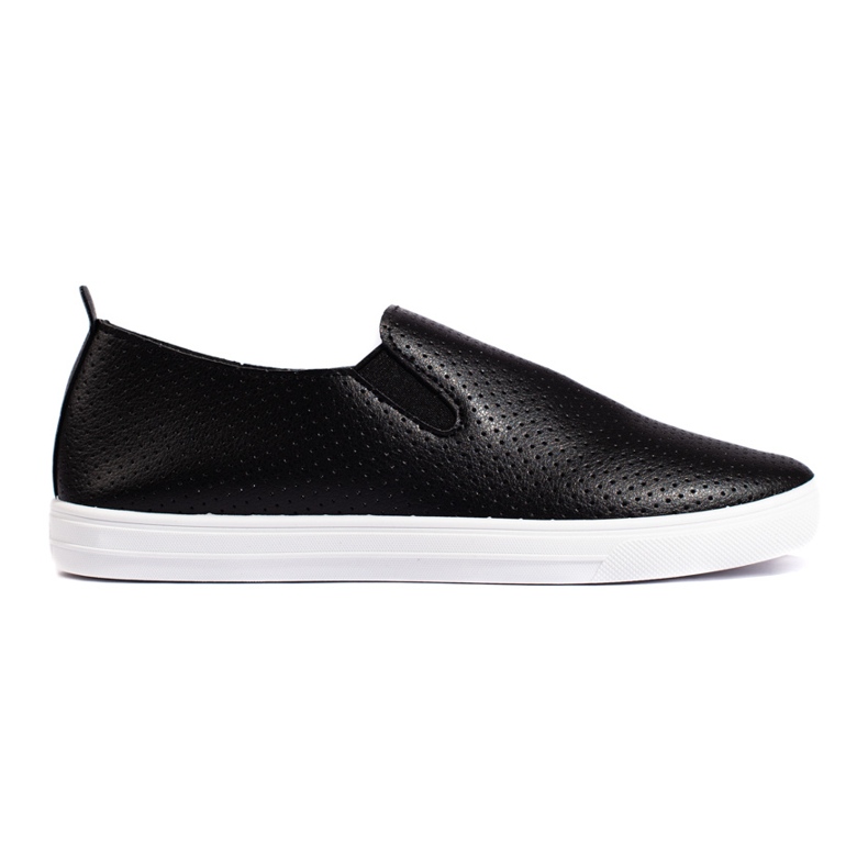 Prolamované slip-on tenisky, černé černá Prolamované slip-on tenisky, černé černá