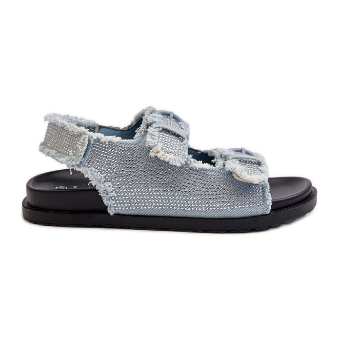 Dámské zdobené džínové sandály Blue Irmale modrý Dámské zdobené džínové sandály Blue Irmale modrý