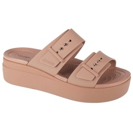 Žabky Crocs Brooklyn Low Wedge Sandal 207431-2Q9 béžový