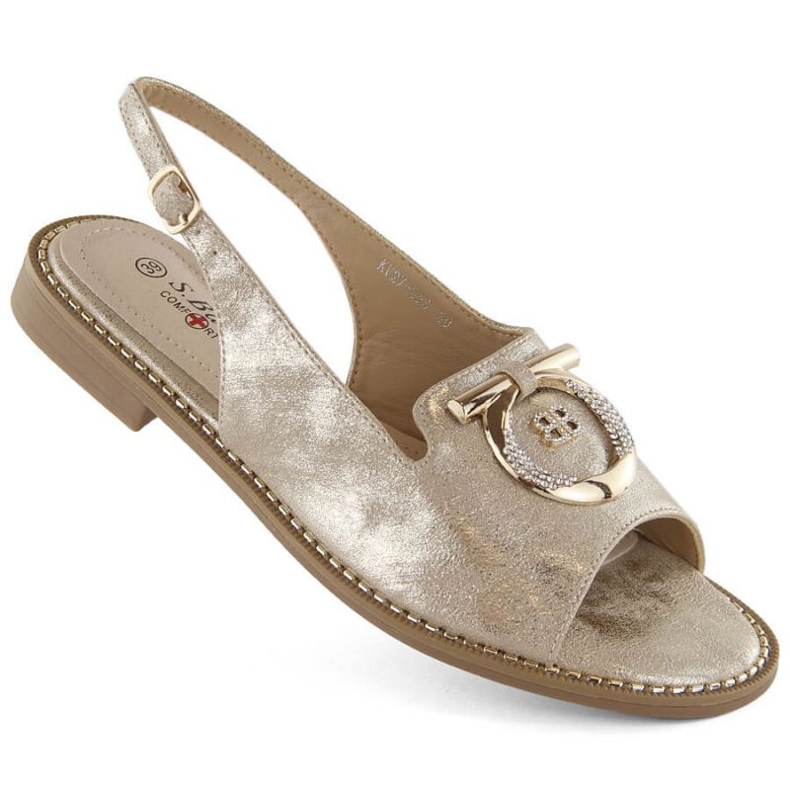 Pohodlné sandály se zdobením S.Barski W OLI256B, zlaté zlatý