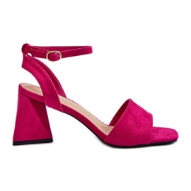 Vinceza Dámské sandály na vysokém podpatku vyrobené z Eco Suede Fuchsia Upttima růžový