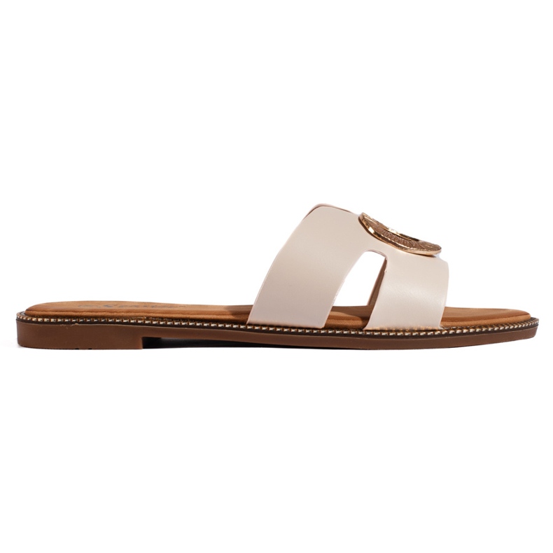 Béžové dámské ploché skluzavky béžový Béžové dámské ploché skluzavky béžový