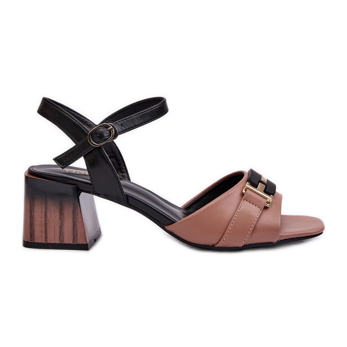 Vinceza Elegantní dámské růžové sandály na vysokém podpatku Natissa Block růžový