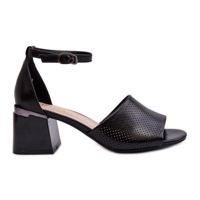 Vinceza Dámské sandály na vysokém podpatku vyrobené z eko kůže, černá Horissa
