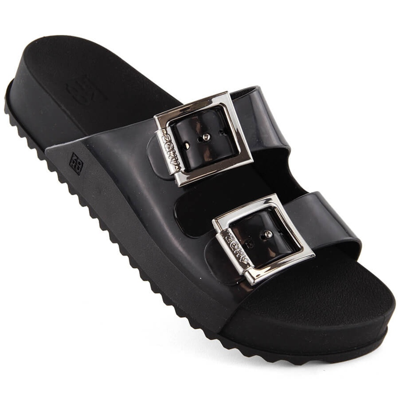 Pohodlné dámské pantofle, vonné, elastické, gumové, černé, Zaxy HH285157 černá Pohodlné dámské pantofle, vonné, elastické, gumové, černé, Zaxy HH285157 černá