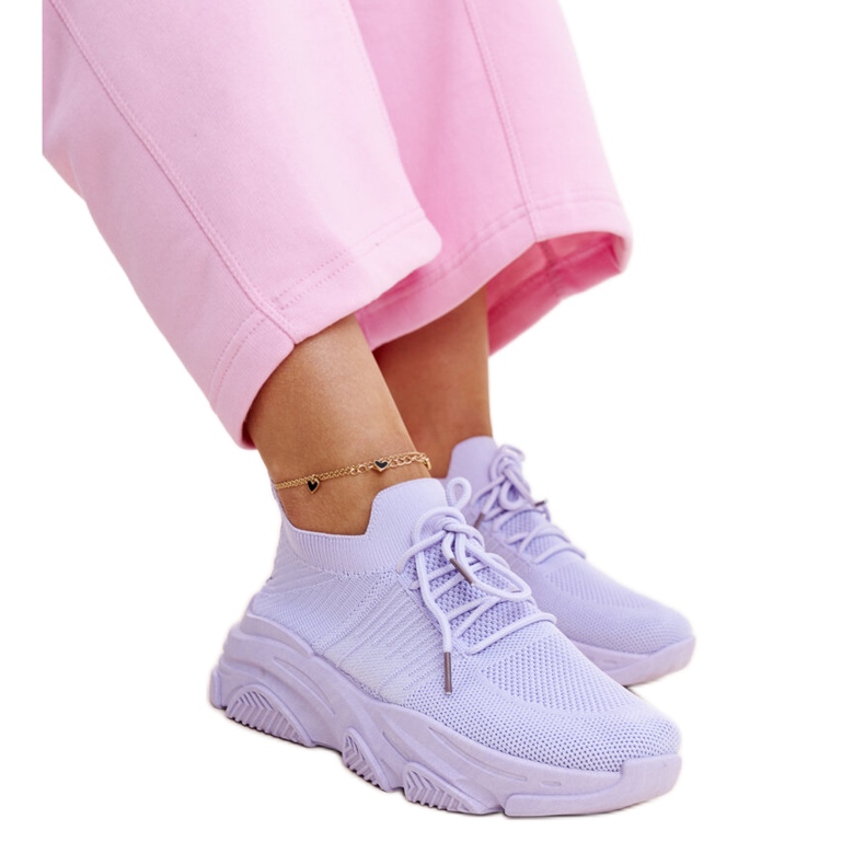 Fialové tenisky s masivní podrážkou Kassi fialový Fialové tenisky s masivní podrážkou Kassi fialový